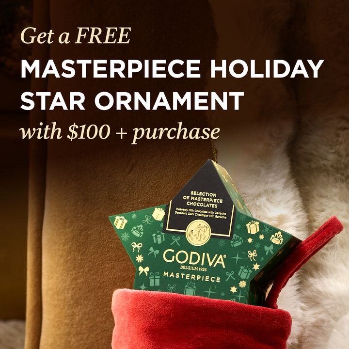 GODIVA: free Masterpiece holiday star ornament with $100+ purchase